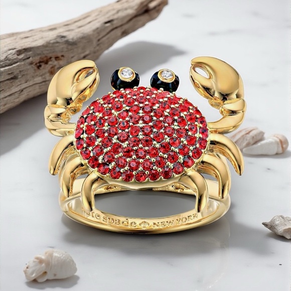 kate spade Jewelry - 🎉HOST PICK🎉♠️🦀♠️KATE SPADE♠️🦀♠️Shore Thing Pave Crab Ring with Dust Bag/NWT